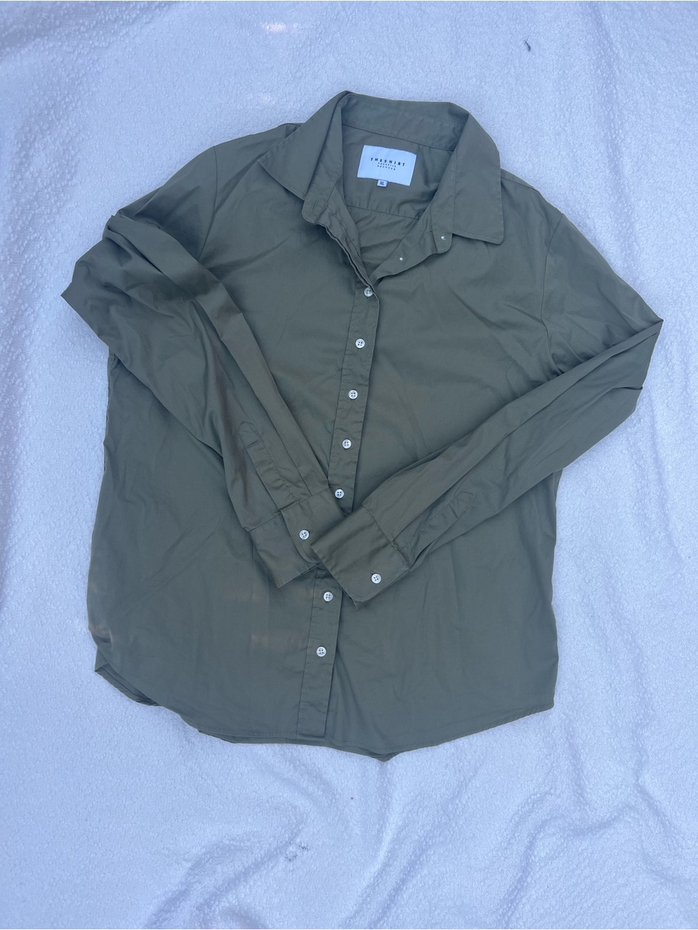 The Shirt by Rochelle Behrens | Olive Green Button Down | XL